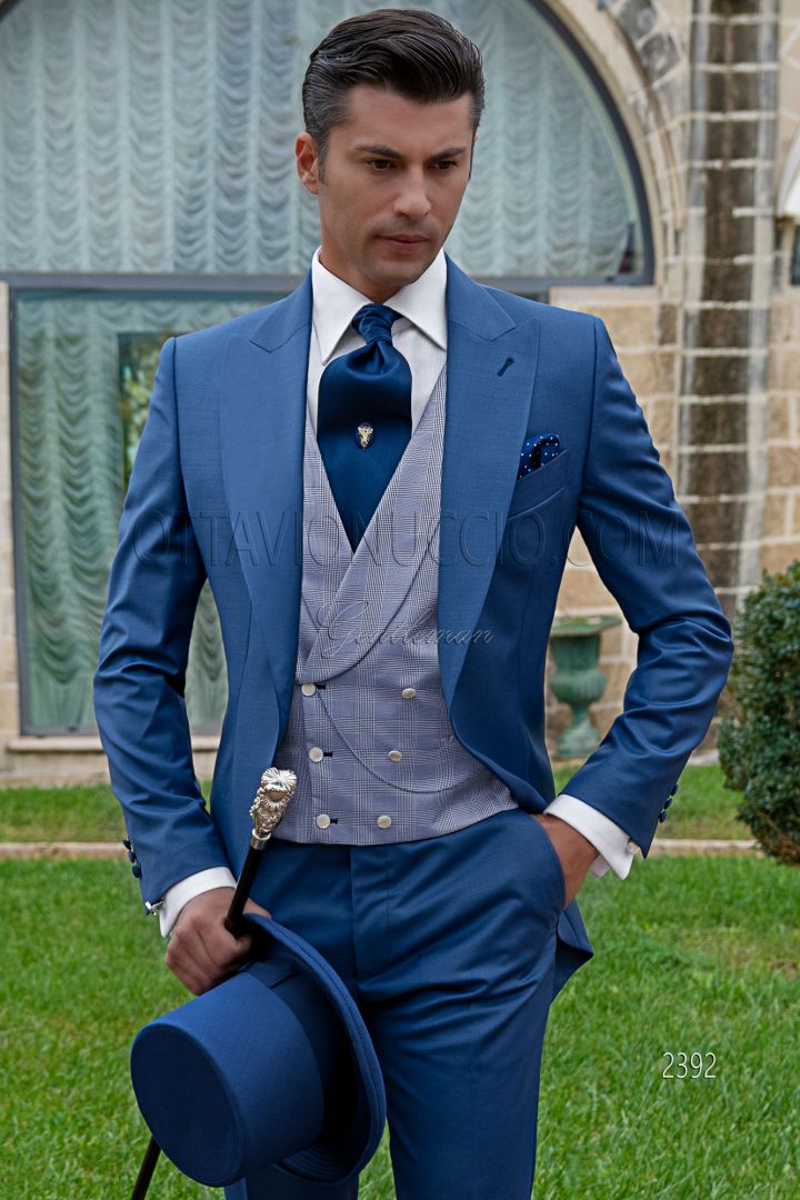 VESTITO TIGHT MODERNO BLU ELETTRICO DA SPOSO - Mito e Target a Grammichele